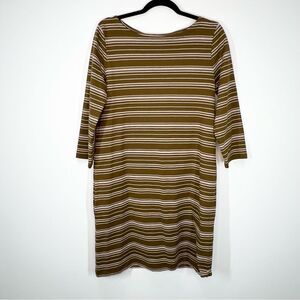 NWT Garnet Hill Organic Pima Cotton Bateau Neck Striped Dress 8